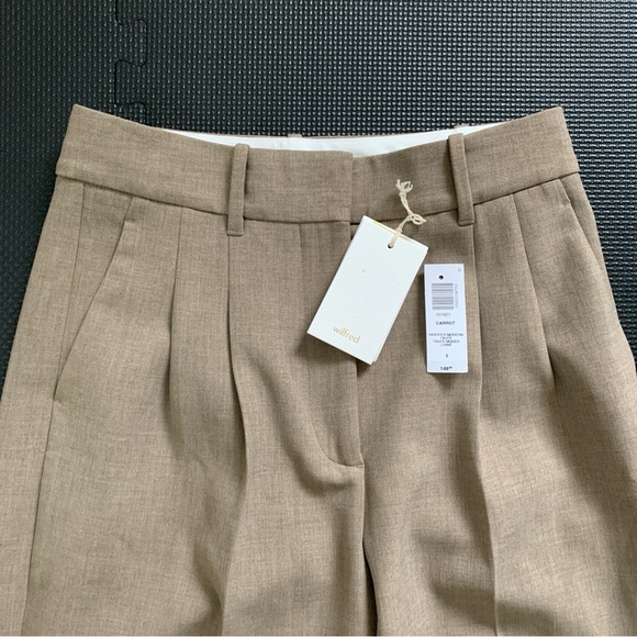 Aritzia Wilfred Carrot Trouser in Heather Modern Taupe, Size 6, New with Tags - Picture 3 of 7